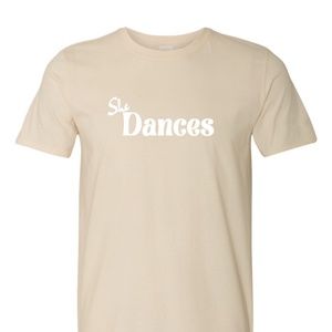 She Dances 100% cotton, custom color Vinyl t-shirt, short-sleeved, Christian